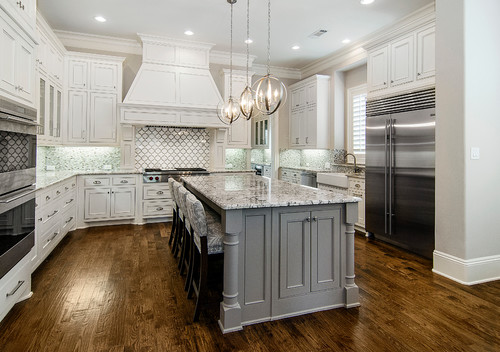 Bianco Antico granite countertops white cabinets